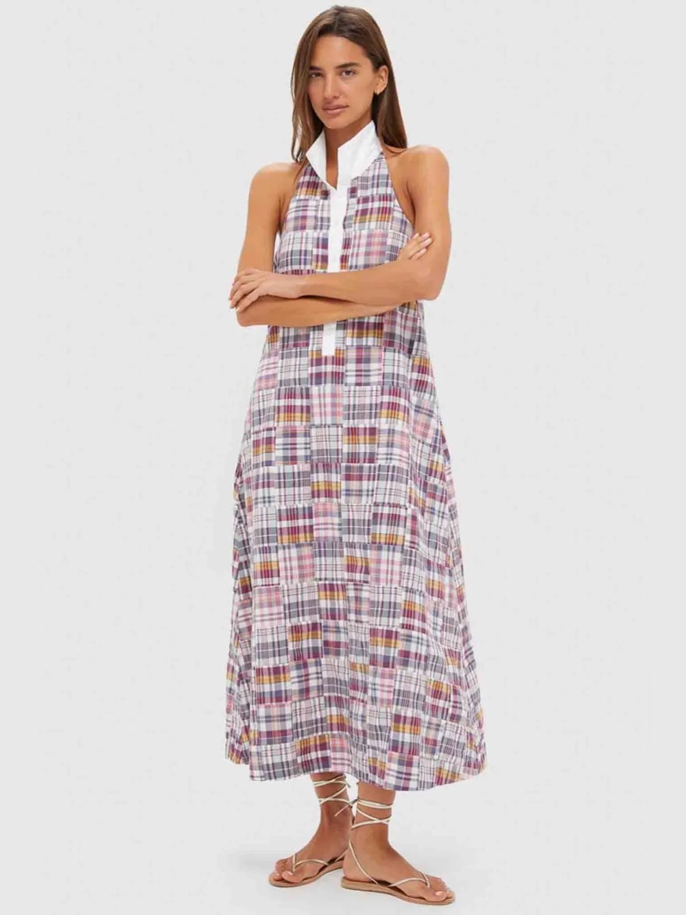 Tuckernuck Patchwork Jagger Halter Maxi Dress - size xsmall - NWT